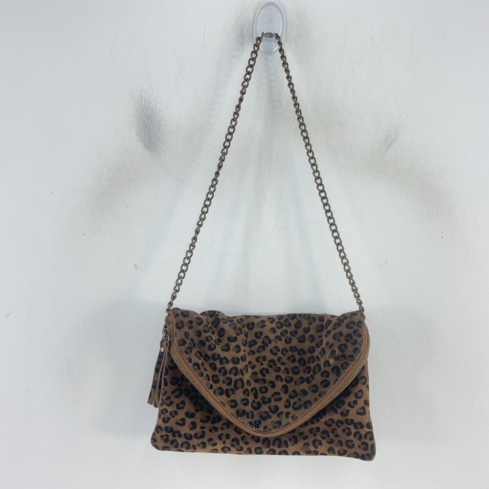 J. Crew Factory Cheetah Print Chain Shoulder Bag - Picture 3 of 6
